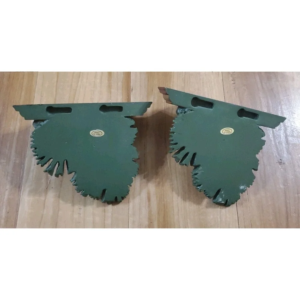Vintage Pinecone & Needle Wall Sconce Display Shelves Set Woodland Forest Cabin